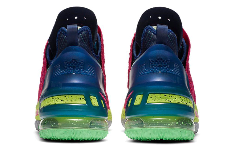 Мужские кроссовки Nike Lebron 18 (розово-желто-синие) — фото 5