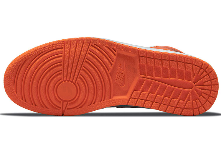 Мужские кроссовки Jordan Air Jordan 1 Mid SE (оранжевый / белый / черный) — Оранжевый / белый / чёрный — фото 6