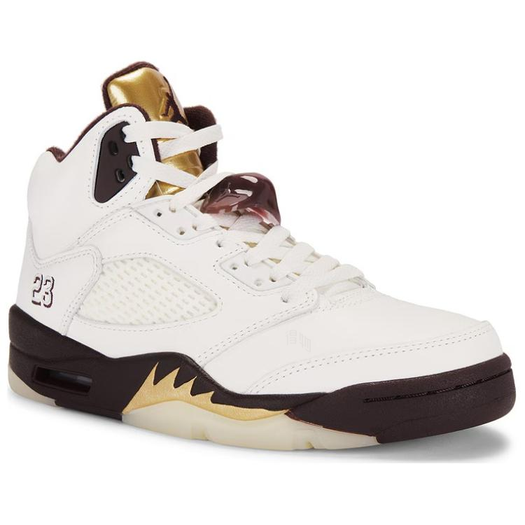 Женские кроссовки Jordan Air Jordan 5 WMNS "Earth” (бело-коричневые) — фото 4