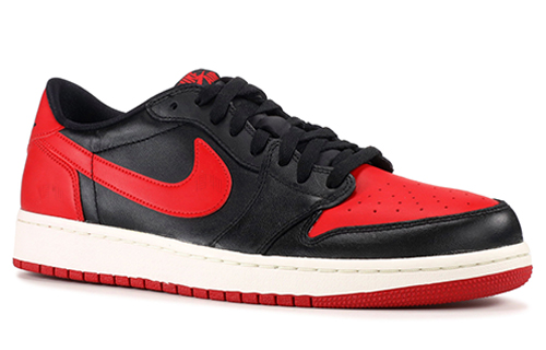 Кроссовки Jordan Air Jordan 1 Retro Low Bred (черно-красные) — Чёрный / красный — фото 2