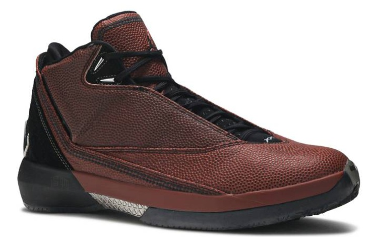 Мужские кроссовки Jordan Air Jordan 22 OG Basketball Leather (коричневые) — Чёрный / чёрный — фото 2