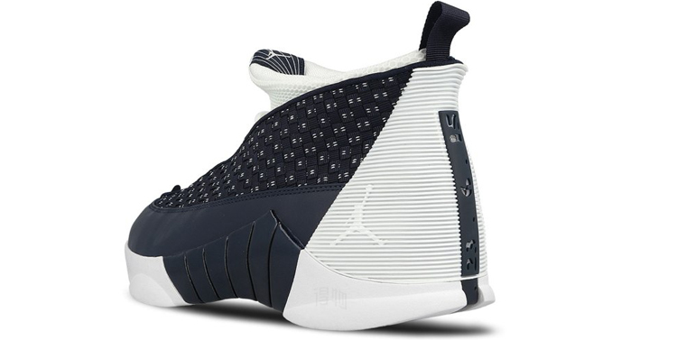 Мужские кроссовки Jordan Air Jordan 15 Retro Obsidian (сине-белые) — 黑曜石/白/金属银 — фото 4
