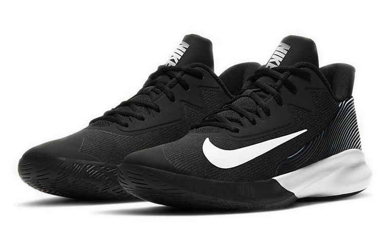 Мужские кроссовки Nike Precision 4 (черно-белые) — Чёрныйбелый — фото 3