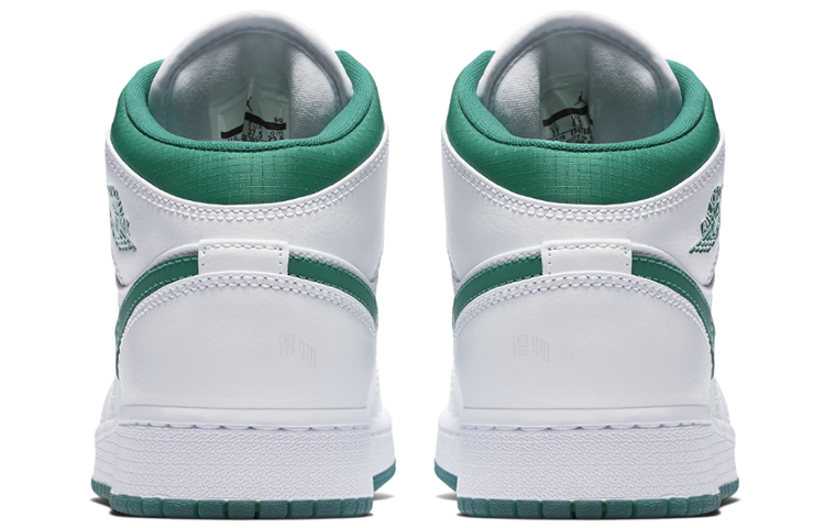 Женские кроссовки Jordan Air Jordan 1 Mid SE (белый / зеленый) — Белый / зелёный — фото 3