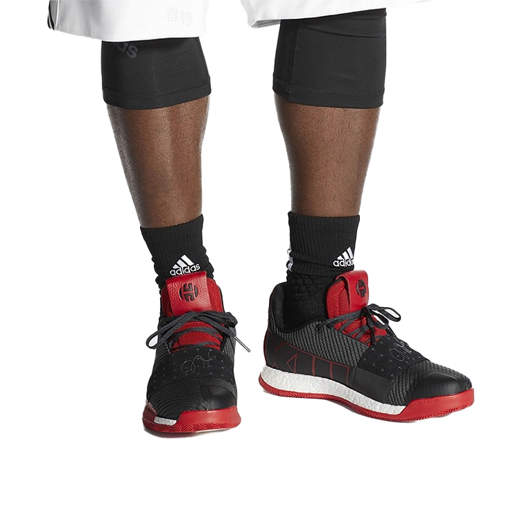 Мужские кроссовки adidas Harden Vol.3 (черно-красные) — фото 6