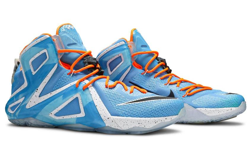 Мужские кроссовки Nike Lebron 12 Elite "Elevate" OG (сине-оранжевые) — фото 3