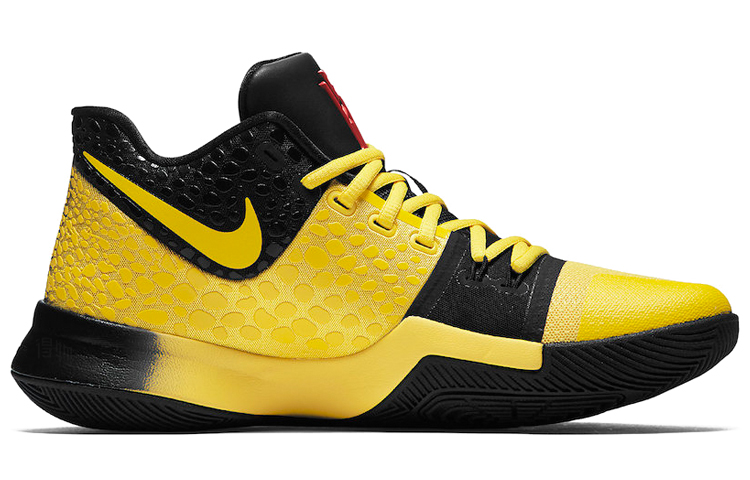 Мужские кроссовки Nike Kyrie 3 Mamba Mentality Bruce Lee OG (желто-черно-красные) — Жёлтый / чёрный / красный — фото 2