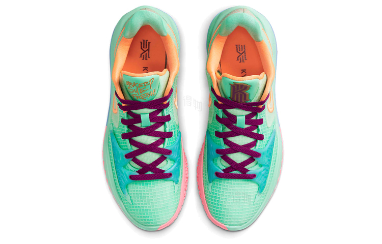 Мужские кроссовки Nike Kyrie Low 4 Keep Sue Fresh (зелено-оранжево-розово-синие) — Зелёный / оранжевый / розовый / синий — фото 4