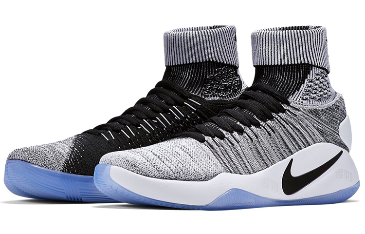 Мужские кроссовки Nike Hyperdunk 2016 Flyknit Oreo (черно-белые) — Чёрный / белый — фото 3