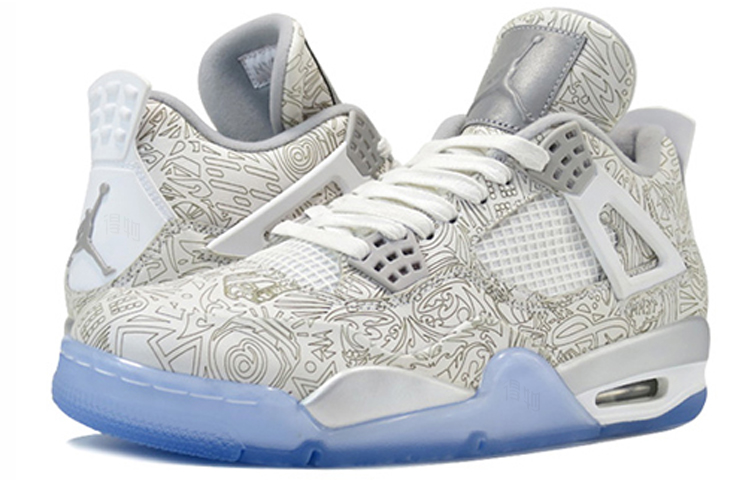Мужские кроссовки Jordan Air Jordan 4 retro 30th anniversary laser (бело-золотой) — фото 2