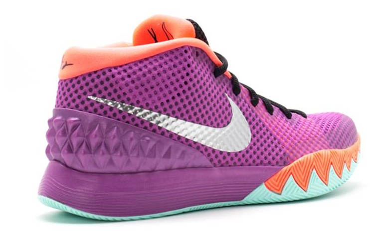 Мужские кроссовки Nike Kyrie 1 (фиолетовые) — 岩浆红/黑/金属银 — фото 3