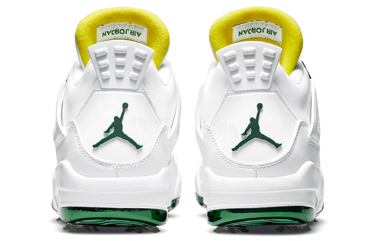 Мужские кроссовки Jordan Air Jordan 4 Golf "Metallic Green" (бело-зеленые) — фото 5