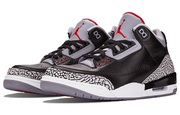 Мужские кроссовки Jordan Air Jordan 3 Retro "Black Cement" (черные) — 黑/水泥灰 — фото 3