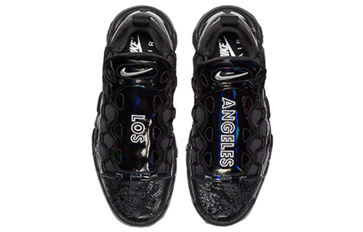 Женские кроссовки Nike Air More Money All-Star "Black" 2018 (черный / белый) — Чёрный / белый — фото 4
