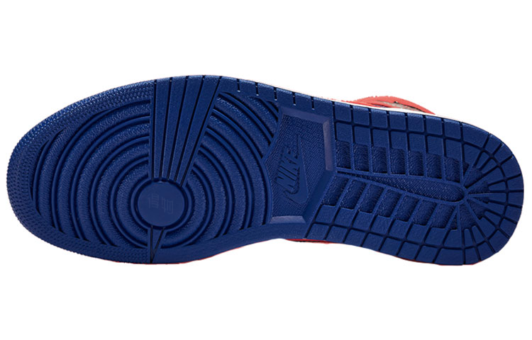 Мужские кроссовки Jordan Air Jordan 1 Mid (бело-сине-красные) — фото 5