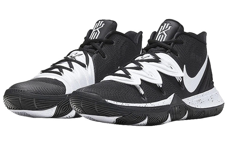 Мужские кроссовки Nike Kyrie 5 (черно-белые) — фото 3