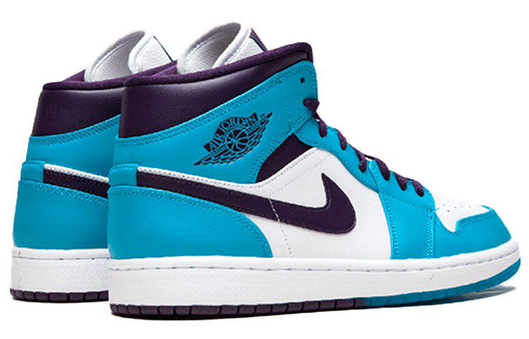 Мужские кроссовки Jordan Air Jordan 1 Mid (сине-белые) — Белый / синий — фото 4