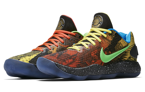 Мужские кроссовки Nike Hyperdunk 2017 Low LA (разноцветные) — 黑/花色 — фото 2