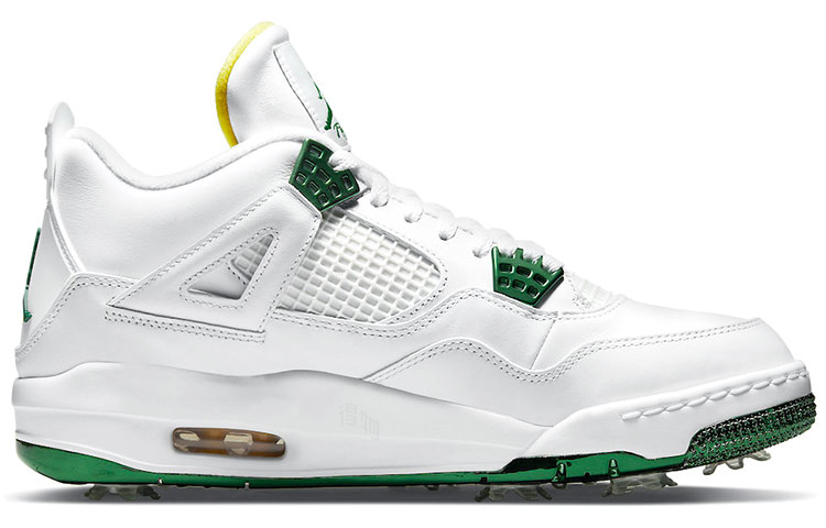 Мужские кроссовки Jordan Air Jordan 4 Golf "Metallic Green" (бело-зеленые) — фото 2