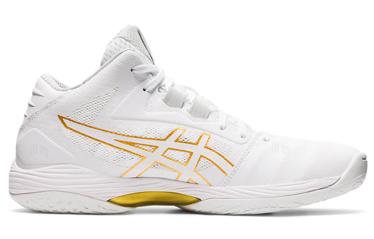 Кроссовки ASICS Gel-Hoop V13 (бело-золотой) — Белый / золотой — фото 2