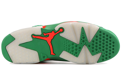 Мужские кроссовки Jordan Air Jordan 6 Retro NRG "Green Suede Gatorade" OG (зелено-оранжевые) — Зелёный / оранжевый — фото 5