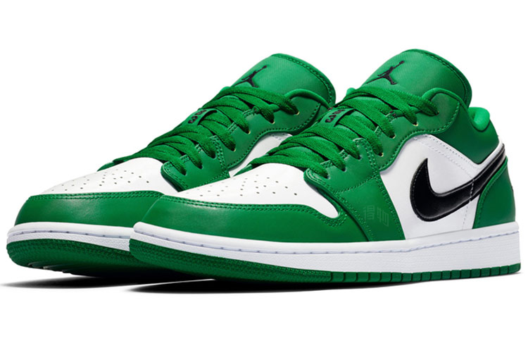 Кеды Jordan Air Jordan 1 low (бело-зеленые) — фото 3