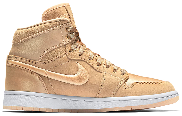 Женские кроссовки Jordan Air Jordan 1 Retro High (бежевый) — Жёлтый — фото 2