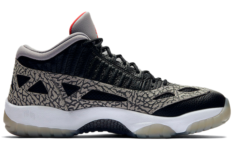 Мужские кроссовки Jordan Air Jordan 11 low ie black cement (черные) — Чёрный — фото 2
