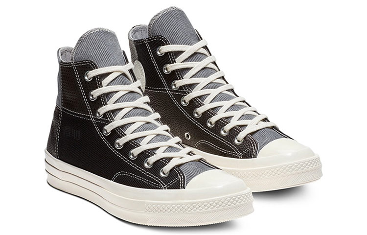 Кеды Converse Chuck 70 High (черно-серые) — Чёрный / серый — фото 3