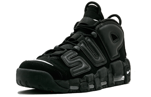 Кроссовки Nike Air More Uptempo Black (черные) — Чёрный — фото 2