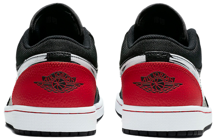 Мужские кроссовки Jordan Air Jordan 1 Low Brushstroke Swoosh (черно-красные) — фото 5