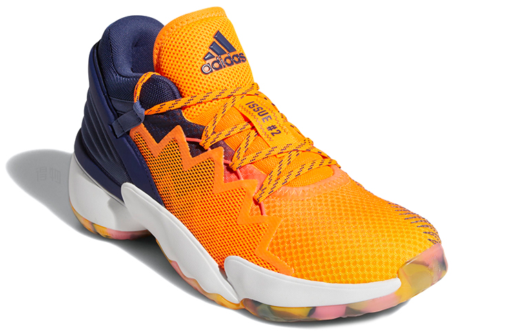 Мужские кроссовки adidas D.O.N. Issue #2 (оранжево-темно-синие с белым) — Оранжевый / тёмно-синий / белый — фото 3