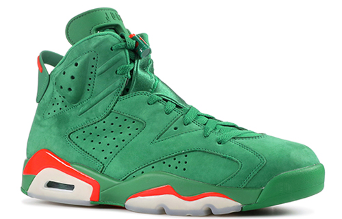 Мужские кроссовки Jordan Air Jordan 6 Retro NRG "Green Suede Gatorade" OG (зелено-оранжевые) — Зелёный / оранжевый — фото 3