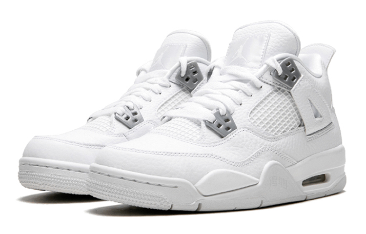 Женские кроссовки Jordan Air Jordan 4 Retro Pure Money 2017 OG (белые) — 白/金属银/纯白金 — фото 3