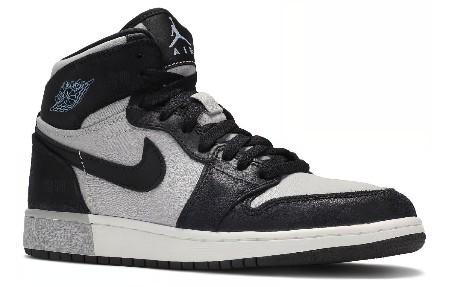 Женские кроссовки Jordan Air Jordan 1 Retro High Aluminum (черно-серые) — фото 2
