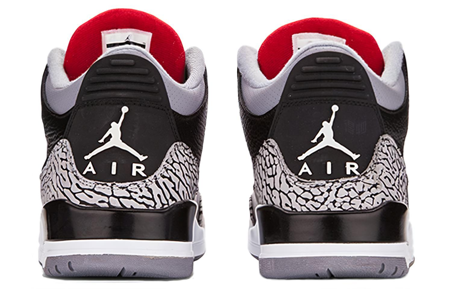 Мужские кроссовки Jordan Air Jordan 3 Retro "Black Cement" (черные) — 黑/水泥灰 — фото 4