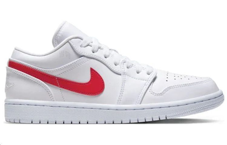 Женские кеды Jordan Air Jordan 1 (бело-красный) — фото 2