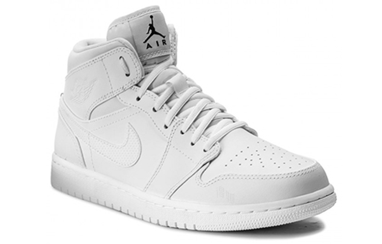 Мужские кроссовки Jordan Air Jordan 1 Mid (белые) — фото 2