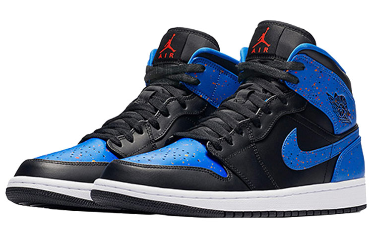 Мужские кроссовки Jordan Air Jordan 1 Mid (сине-черные) — 黑/蓝/彩色 — фото 3
