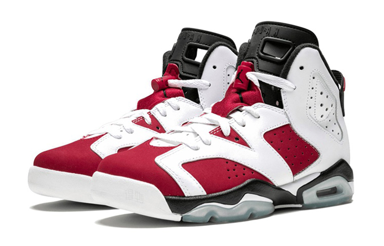 Женские кроссовки Jordan Air Jordan 6 (бело-красно-черные) — Белый / красный / чёрный — фото 3