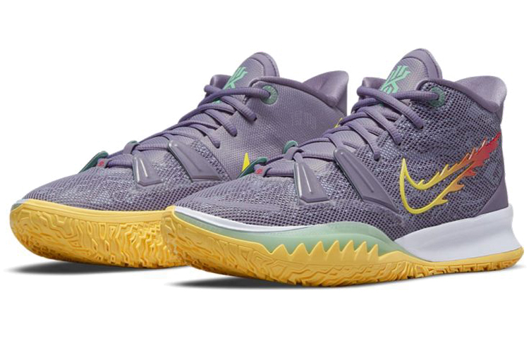 Мужские кроссовки Nike Kyrie 7 EP "Daybreak" Air Zoom (фиолетово-желтые) — Фиолетовый / жёлтый — фото 3