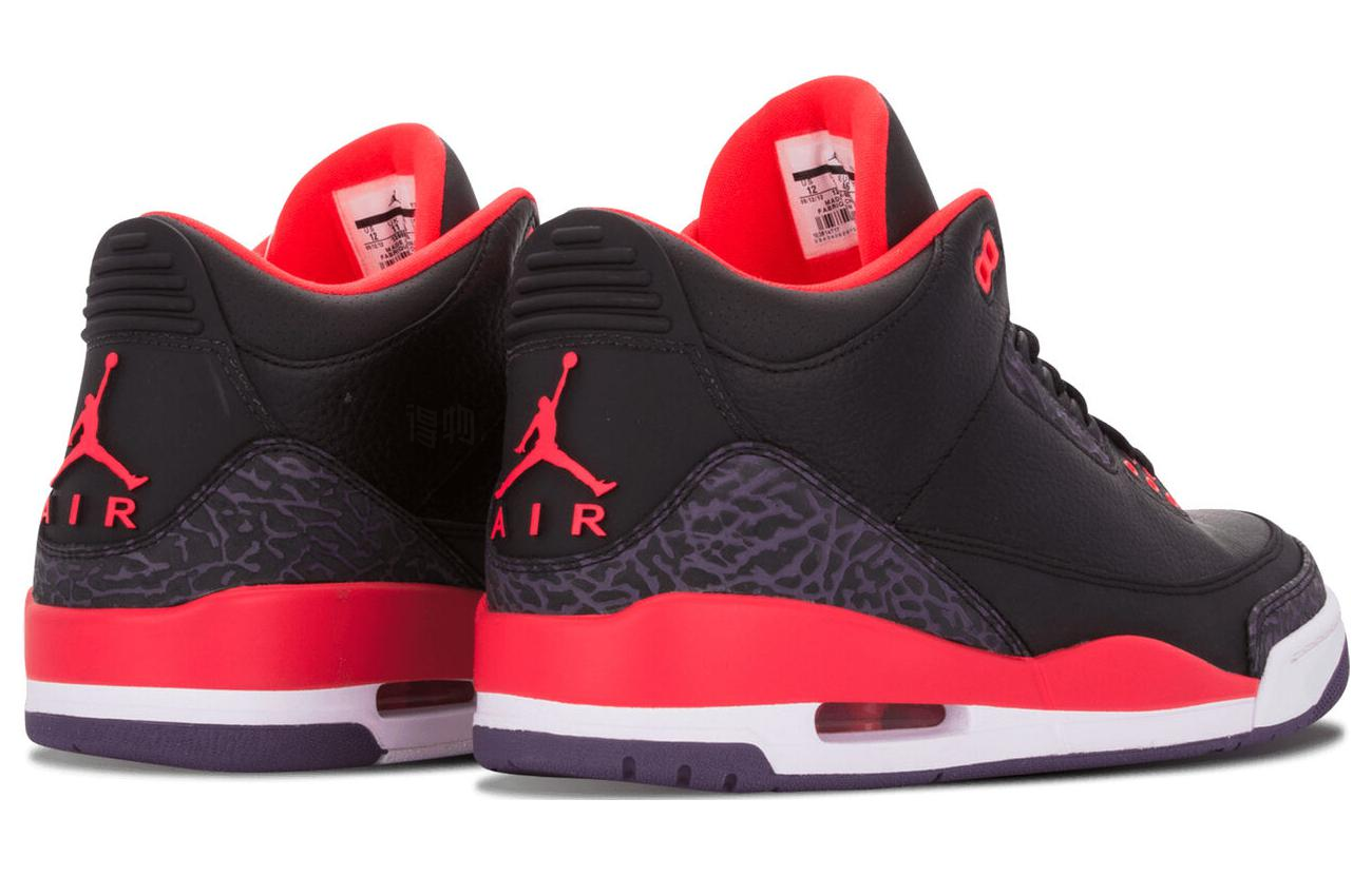 Мужские кроссовки Jordan Air Jordan 3 Retro Crimson (черно-красные) — 黑/亮红 — фото 4