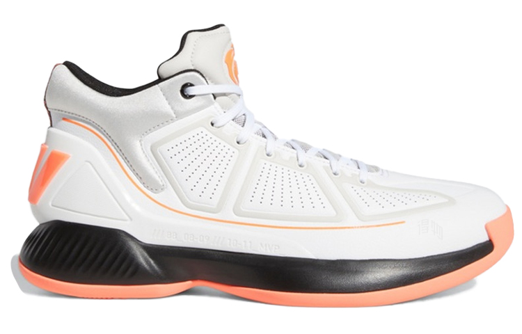 Мужские кроссовки adidas D Rose 10 (бело-черно-розовый) — Белый / чёрный / розовый — фото 2