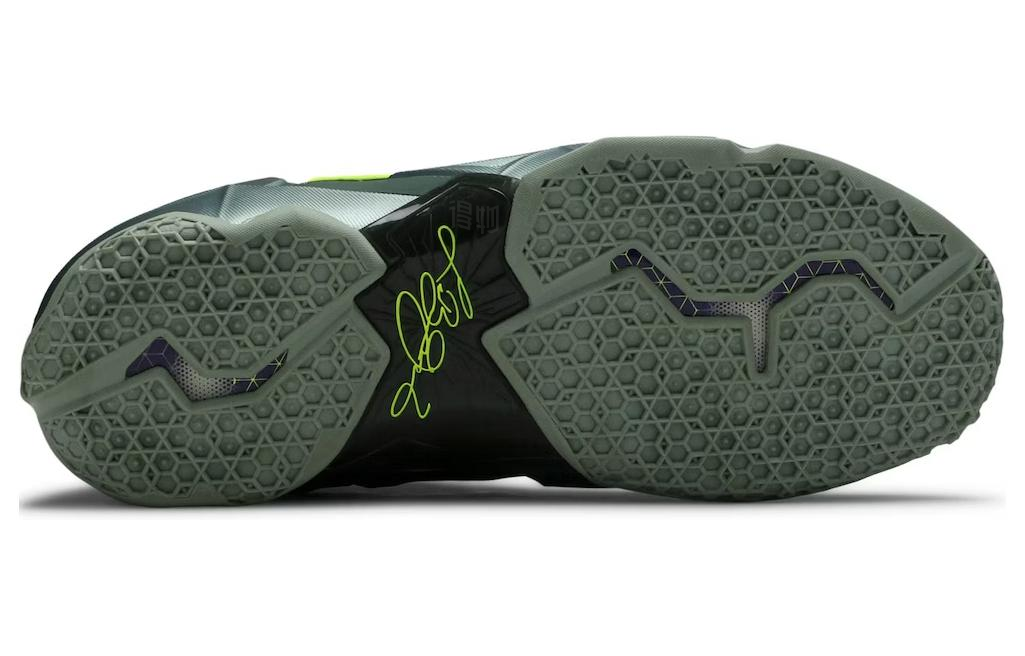 Мужские кроссовки Nike Lebron 11 Dunkman (зеленый / серый) — Зелёный / серый — фото 4