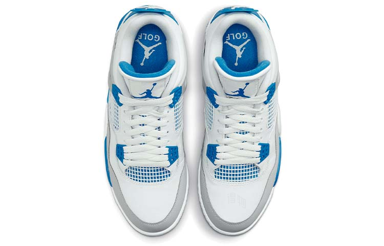 Кроссовки Jordan Air Jordan 4 golf "military blue" (бело-серо-синие) — Белый / серый / синий — фото 4