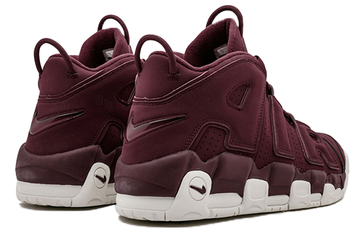 Мужские кроссовки Nike Air More Uptempo Night Maroon (бордовые) — 酒红/白 — фото 4