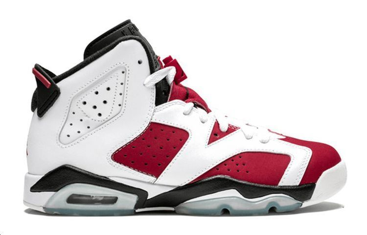 Женские кроссовки Jordan Air Jordan 6 (бело-красно-черные) — Белый / красный / чёрный — фото 2