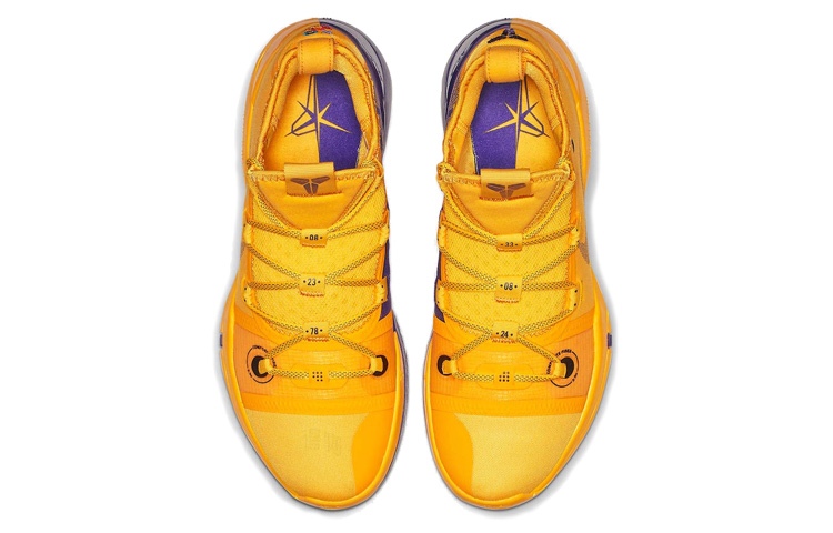Мужские кроссовки Nike Kobe AD (желто-фиолетовые) — Жёлтый / фиолетовый — фото 4