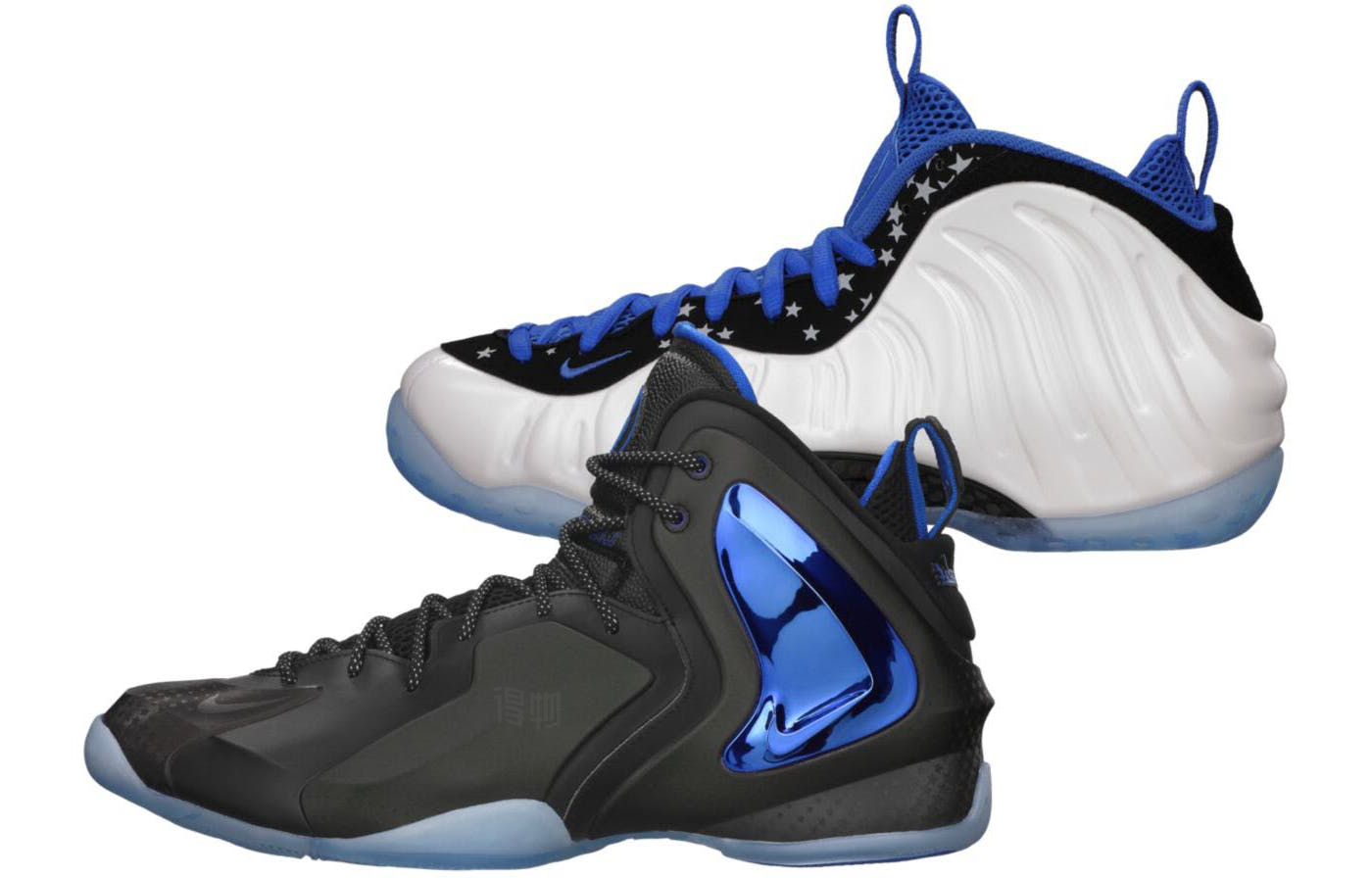 Мужские кроссовки Nike Foamposite One Shooting Stars Pack (белый / синий / черный) — Белый / синий / чёрный — фото 4