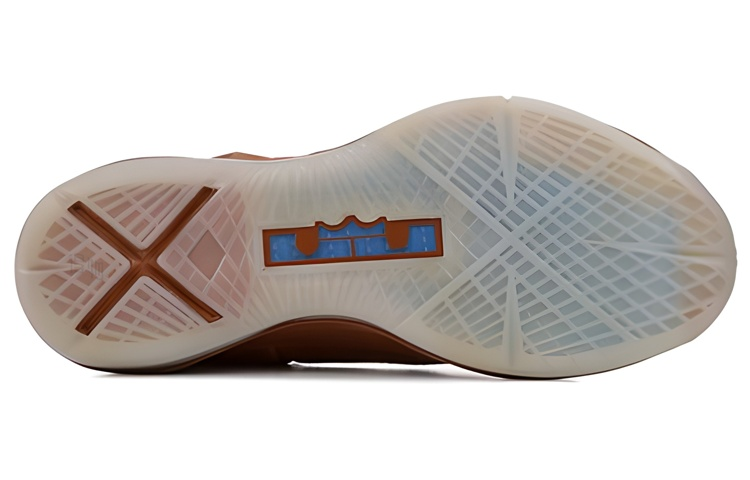Мужские кроссовки Nike Lebron 10 EXT Hazelnut (коричневые) — 棕/宝蓝/白 — фото 5